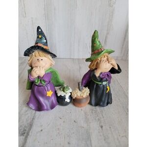 funny glitter witch set girl pot cauldron Halloween home decor figure star